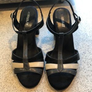 Black, white, grey Aerosoles heels